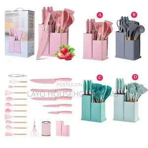19pcs Silicone Spoon And Knife Set