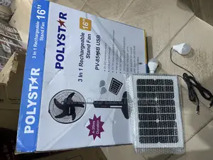 Brand New Polystar 16inch Full Solar Rechargeable Fan.