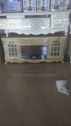 Royal Tv Stand With Drawer and Electric Fireflame - Brown