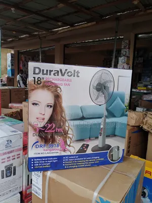Brand New Duravolt 18 Inches Rechargeable Standing Fan
