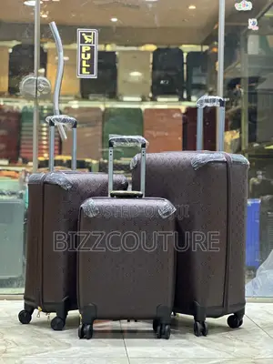 Original Channel Brown Leather Travelling Three Set Box