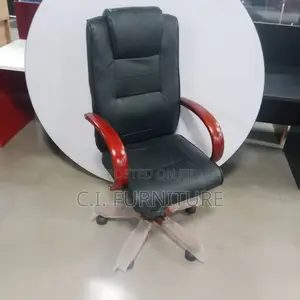 Good Executive Office Chair With Back Support Wooden Arms
