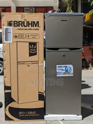 Brand New BRUHM 210litter Double Door Refrigerator>External>