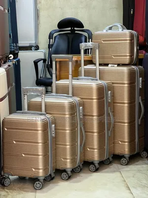 Set of 5 Rubber Golden Plastic Travelling Luggage Boxes