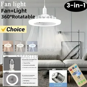 3in1 Ceiling Fan With Remote Control and LED Light, 3-