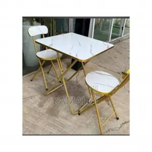 Faux Marble Table With 2 Chair Set