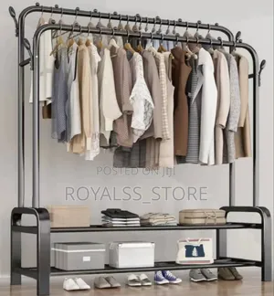 48kg Heavy Duty Double Pole Clothes Hanger/Shoe Rack