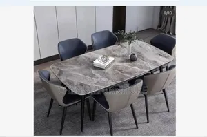 Quality Imported Set of Marble Dining Table With Six Chairs