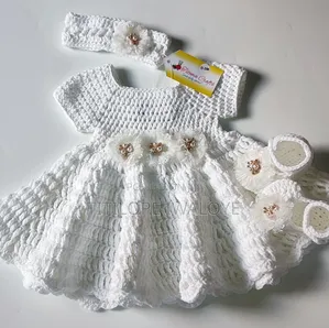 Fiona Crochet Baby Christening Set (0-3 Months)