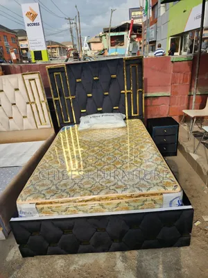 Quality 4.5by6 Upholstery Padded Bed Frame With One Bed Side