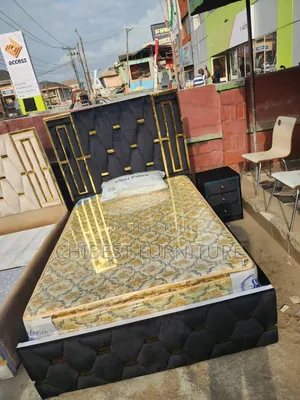 Quality 4.5by6 Upholstery Padded Bed Frame With One Bed Side