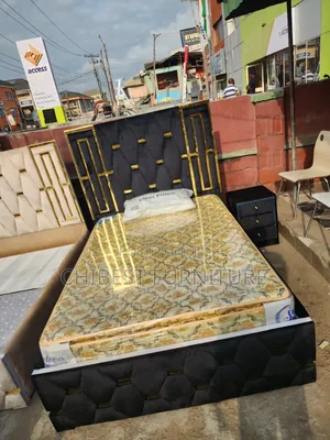 Quality 4.5by6 Upholstery Padded Bed Frame With One Bed Side