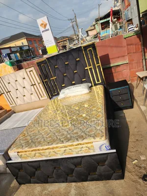 Quality 4.5by6 Upholstery Padded Bed Frame With One Bed Side