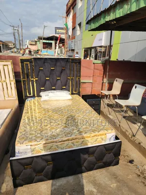 Quality 4.5by6 Upholstery Padded Bed Frame With One Bed Side