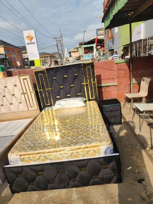 Quality 4.5by6 Upholstery Padded Bed Frame With One Bed Side