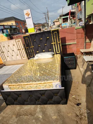 Quality 4.5by6 Upholstery Padded Bed Frame With One Bed Side