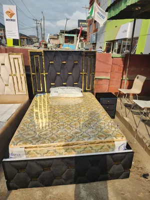Quality 4.5by6 Upholstery Padded Bed Frame With One Bed Side
