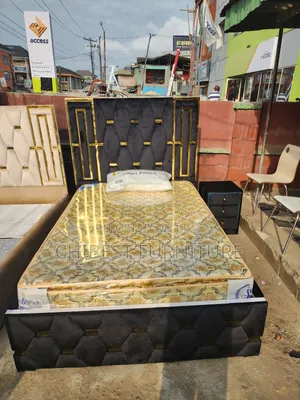 Quality 4.5by6 Upholstery Padded Bed Frame With One Bed Side