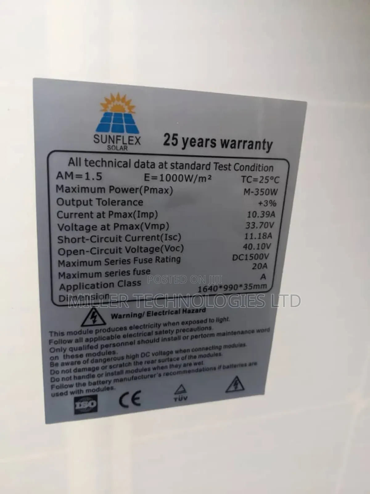 Sunflex Solar Panel 350w