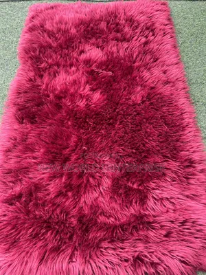 Wine Colour Fur Rug 3by5 4by6 5by7 Feets Size