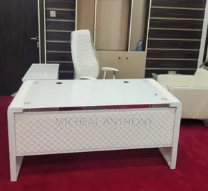 Executive Royal Office Table White With Chair Complete Set