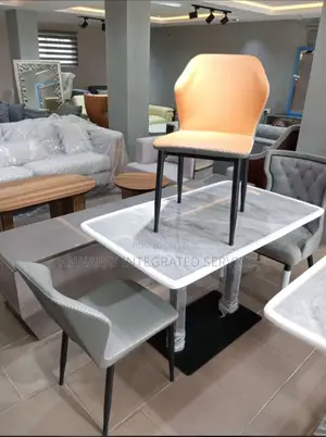 6 Seater Marble / Acrylic Top Dining Set