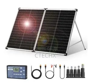 100W Foldable Solar Panel Kit 12V With 10A Charge Controler