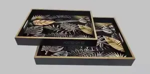 Decorative Tray, Marbling Tray With Handles, Coffee Table