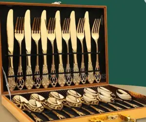 24pcs Golden Cultery
