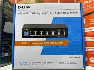 D-Link 6-Port 10/100 Long Range Poe + Surveillance Switch