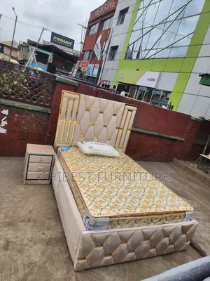 Quality 4.5by6 Upholstery Padded Bed Frame With One Bed Side