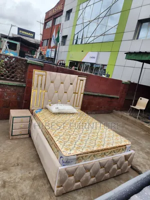 Quality 4.5by6 Upholstery Padded Bed Frame With One Bed Side