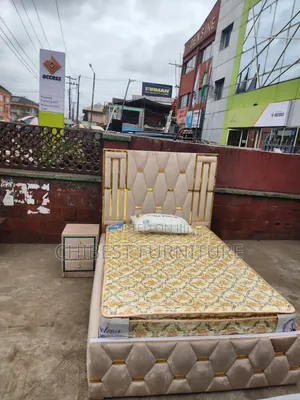Quality 4.5by6 Upholstery Padded Bed Frame With One Bed Side