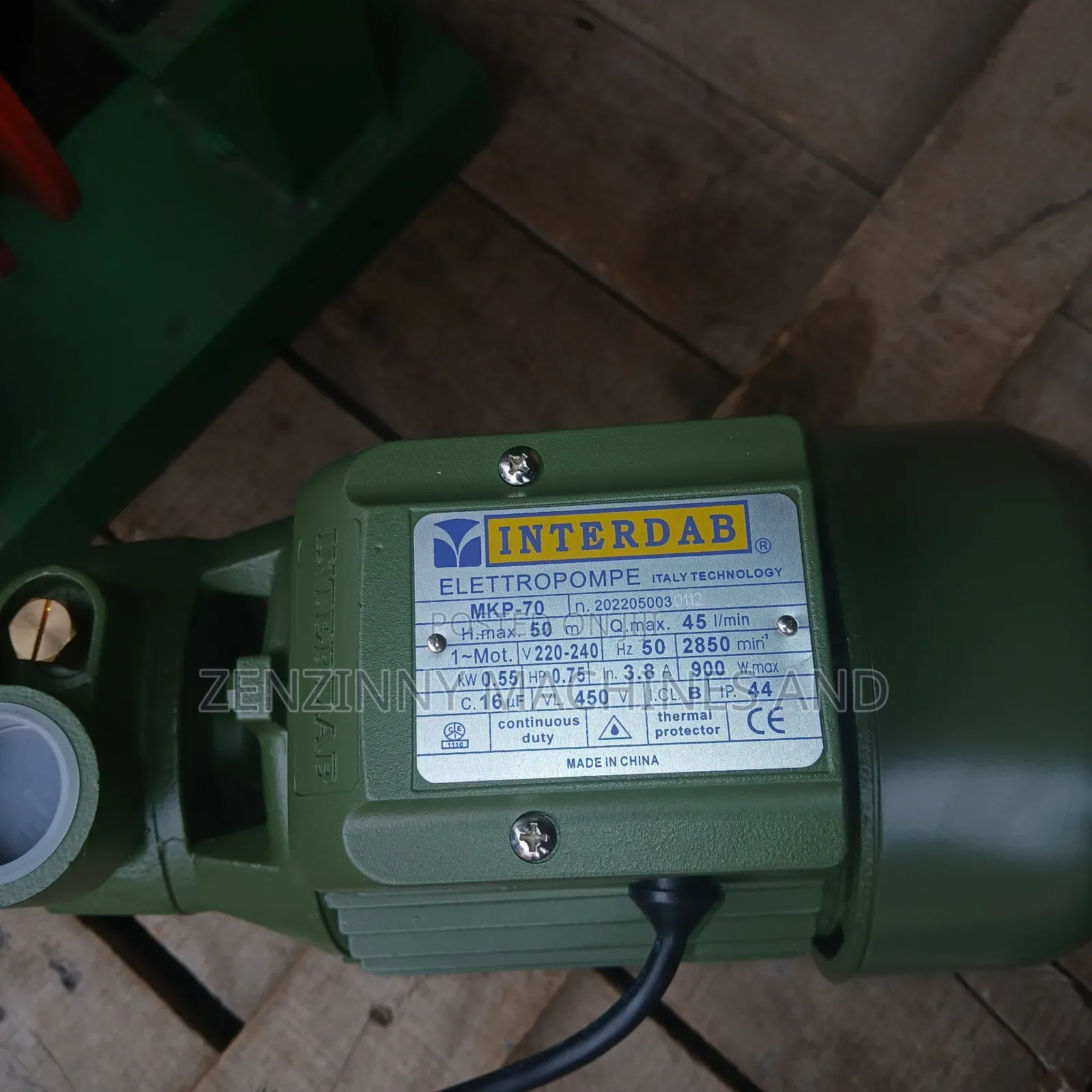0.75HP Interdab Pumping Machine