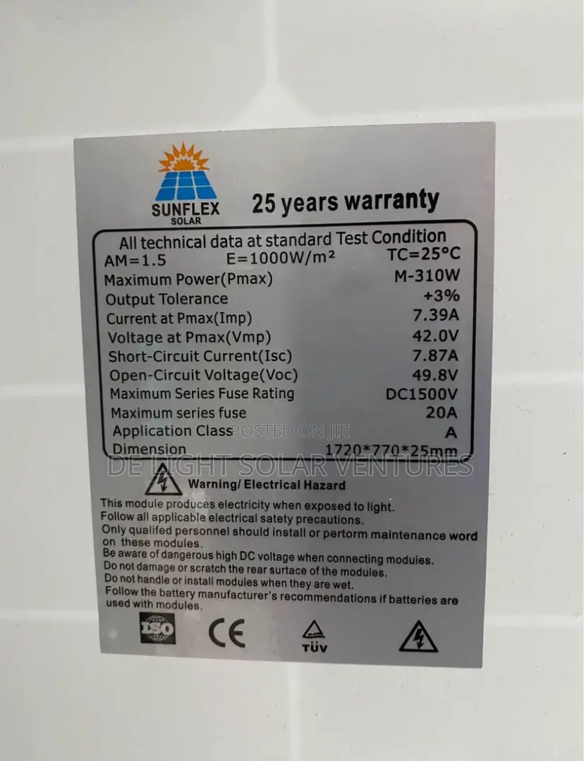 310watts Sunflex Solar Panel