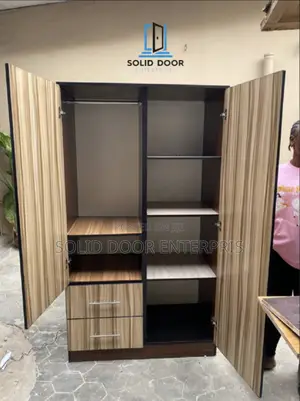 A Solid Wardrobe With a Rack