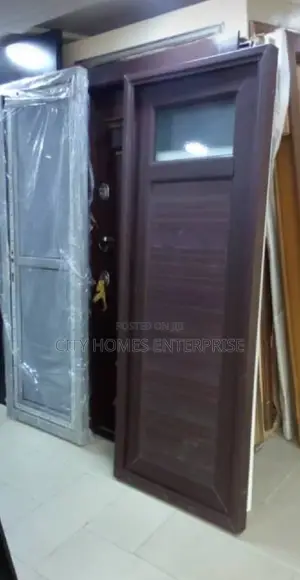Brown Quality Toilet Door With Water Resistance PVC