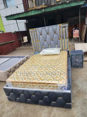 Quality 4.5by6 Upholstery Padded Bed Frame With One Bed Side