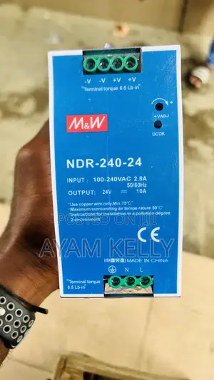 NDR-240-24 Input : 100-240vac 2.8a 50/60hz 10a Output: 24v