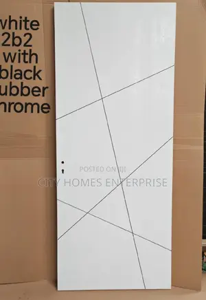 Quality White Wooden Door With Silver Chrome Design