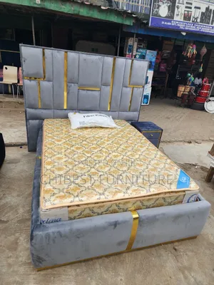 Quality 4.5by6 Upholstery Padded Bed Frame With One Bed Side