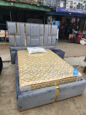 Quality 4.5by6 Upholstery Padded Bed Frame With One Bed Side
