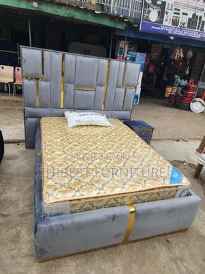 Quality 4.5by6 Upholstery Padded Bed Frame With One Bed Side