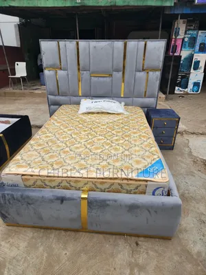 Quality 4.5by6 Upholstery Padded Bed Frame With One Bed Side