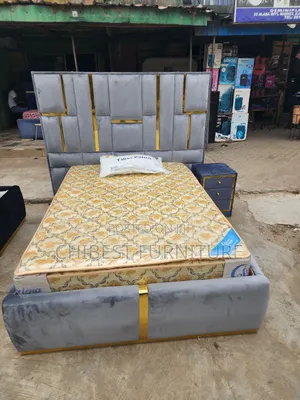 Quality 4.5by6 Upholstery Padded Bed Frame With One Bed Side