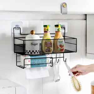 Iron Bathroom Shelf Wall-Mounted Rack Toilet Toiletry Stand