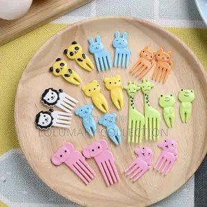 10pcs Kids Fruit Fork Set Cute Reusable Food Picks Lunch Box Forks