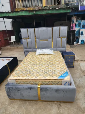 Quality 4.5by6 Upholstery Padded Bed Frame With One Bed Side