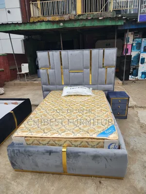 Quality 4.5by6 Upholstery Padded Bed Frame With One Bed Side