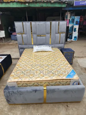 Quality 4.5by6 Upholstery Padded Bed Frame With One Bed Side